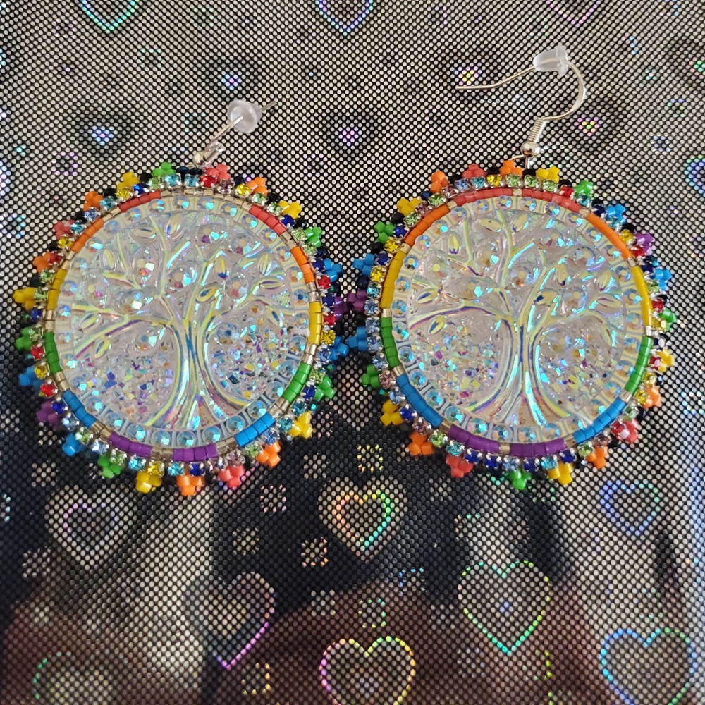 Handmade Beaded Tree Of Wisdom Earrings